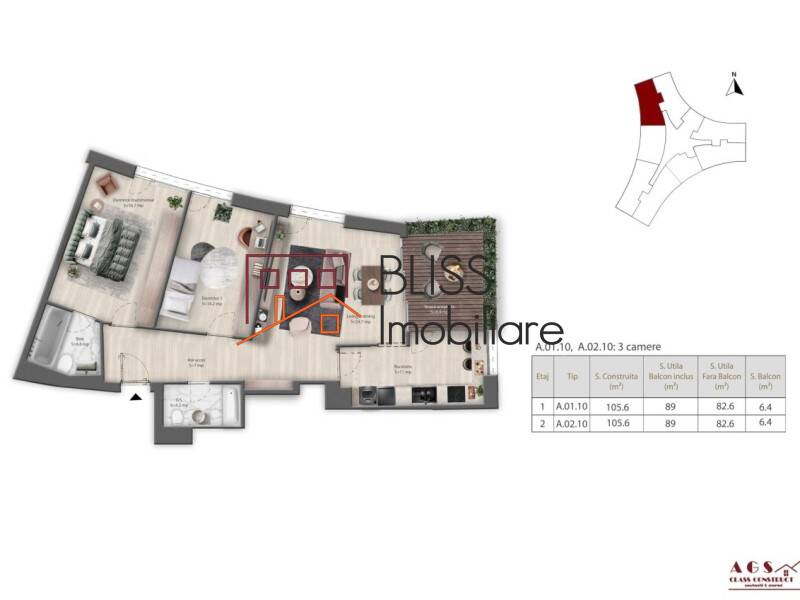 Apartment for Rent Iancu Nicolae | Pipera, Bucharest / Ilfov - 2 Bedroom - ID:116393 | Bliss Imobiliare / Photo 19 - BLISS Imobiliare