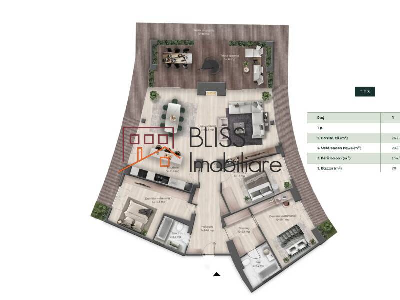 Apartment for Rent Iancu Nicolae | Pipera, Bucharest / Ilfov - 3 Bedroom - ID:116401 | Bliss Imobiliare / Photo 30 - BLISS Imobiliare