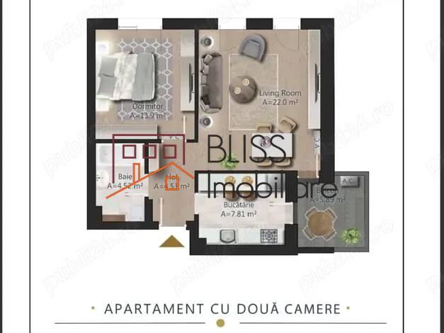 Apartament 2 Camere Mobilat, Cu Terasa Si Parcare | Bliss Imobiliare / Photo 13 - BLISS Imobiliare