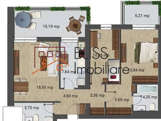 Apartament de Inchiriat Aviatiei | Promenada mall | Metro Pipera - 3 Camere - ID:40091 | Bliss Imobiliare / Photo 14 - BLISS Imobiliare