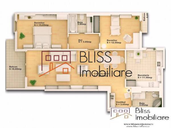 Apartment for Rent Herastrau | Nordului, Bucharest - 2 Bedroom - ID:46658 | Bliss Imobiliare / Photo 19 - BLISS Imobiliare