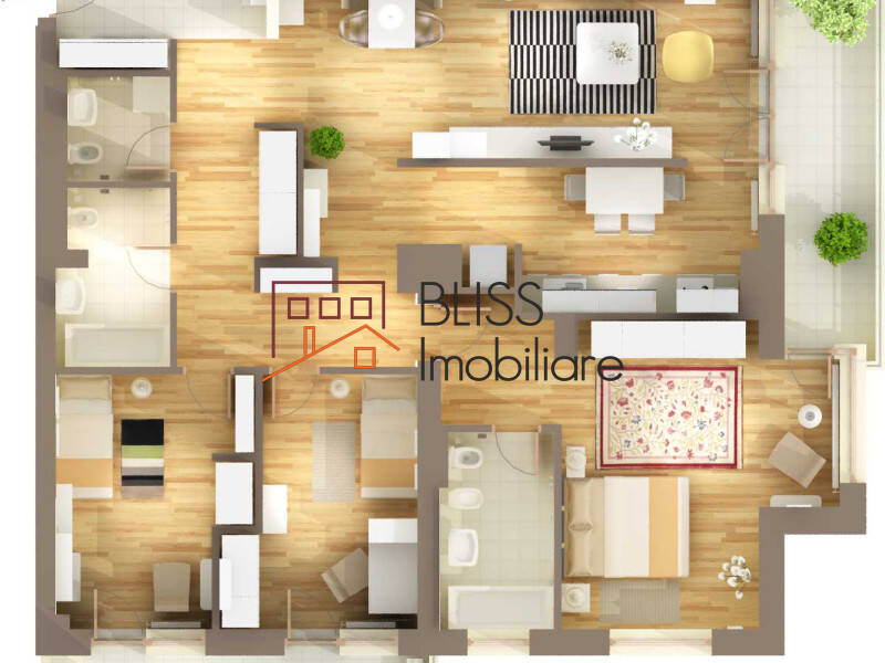 Apartament de Inchiriat Iancu Nicolae | Pipera - 4 Camere - ID:37426 | Bliss Imobiliare / Photo 11 - BLISS Imobiliare