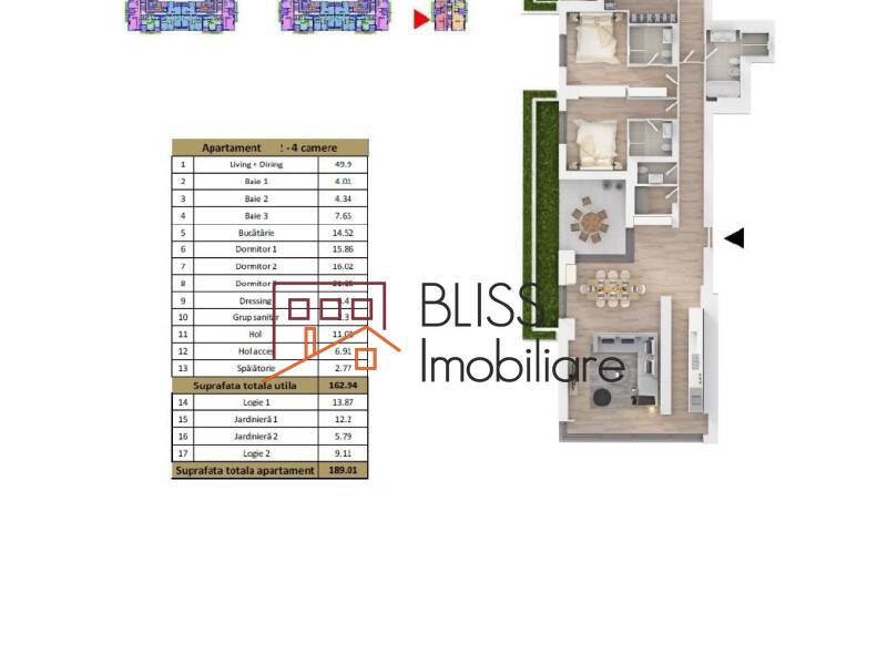 Apartament de Inchiriat Baneasa | Sisesti | Jandarmerie | Straulesti | Sector 1 - 4 Camere - ID:121796 | Bliss Imobiliare / Photo 9 - BLISS Imobiliare