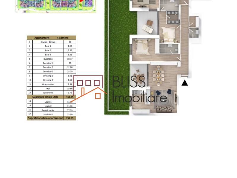 Apartament de Inchiriat Baneasa | Sisesti | Jandarmerie | Straulesti | Sector 1 - 4 Camere - ID:121821 | Bliss Imobiliare / Photo 9 - BLISS Imobiliare
