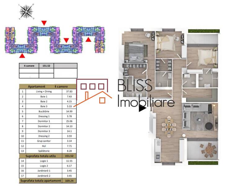 Apartment for Rent Baneasa | Sisesti | Jandarmerie | Straulesti | Sector 1, Bucharest - 3 Bedroom - ID:124045 | Bliss Imobiliare / Photo 15 - BLISS Imobiliare