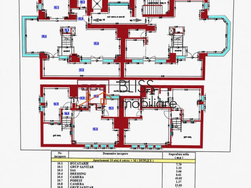 Duplex 3 Camere Arcul De Triumf - Casin – 99 Mp, Mobilat, Etaj 6+7 | Bliss Imobiliare / Photo 15 - BLISS Imobiliare