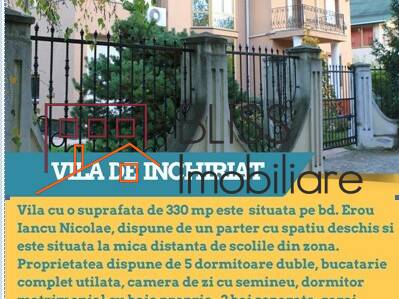 Villa for Rent Iancu Nicolae | Pipera, Bucharest / Ilfov - 4 Bedroom - ID:41074 | Bliss Imobiliare / Photo 1 - BLISS Imobiliare