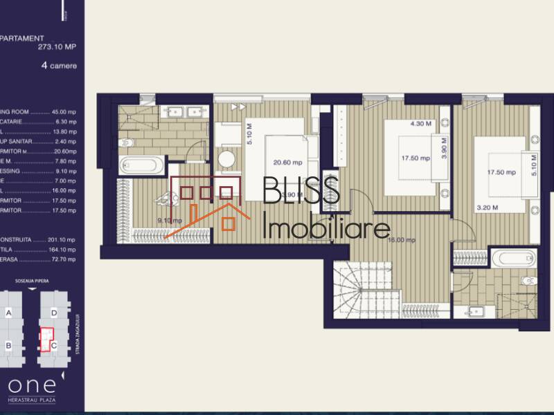 Apartament Duplex de Vanzare Herastrau | Nordului - 4 Camere - ID:71262 | Bliss Imobiliare / Photo 7 - BLISS Imobiliare