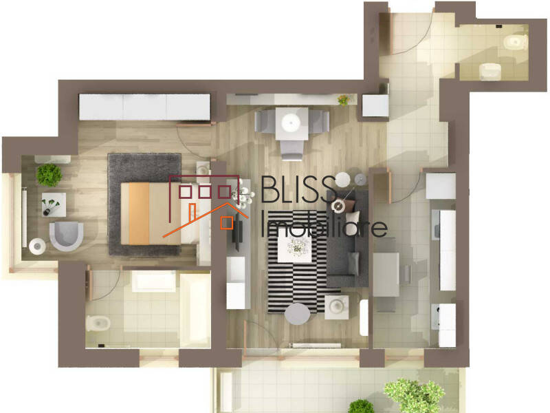 Apartment for Rent Iancu Nicolae | Pipera, Bucharest - 1 Bedroom - ID:50435 | Bliss Imobiliare / Photo 8 - BLISS Imobiliare